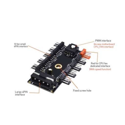 Хаб-сплиттер Molex 10x 3/4-контактные вентиляторы