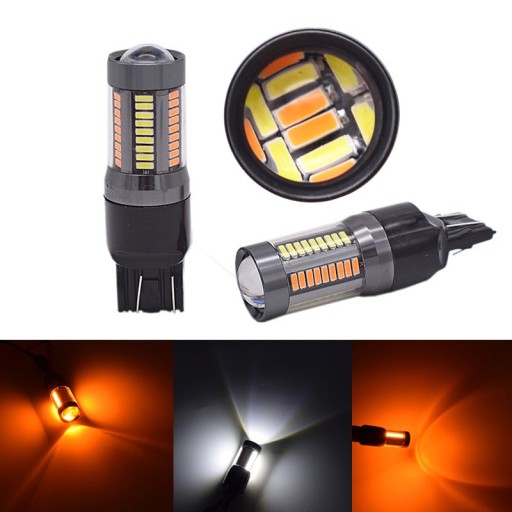 DUAL COLOR P27/7W 66 светодиодов 4014 3157 белый + оранжевый