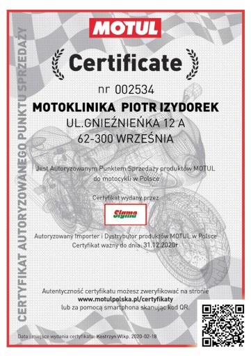 Olej silnikowy MOTUL 7100 10W40 4L +filtr oleju KN