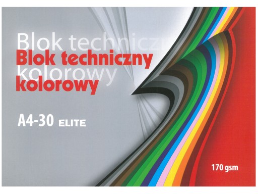 Цветной технический блокнот Креска Элит, А4, 30 листов