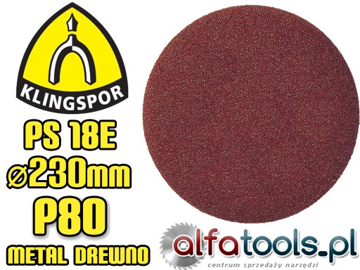 АБРАЗИВНЫЙ ДИСК НА ВЕЛКРО 230 P80 KLINGSPOR PS 18EK