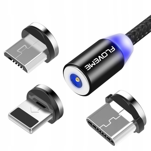 Baseus Fabric rozwijany kabel 3w1 35-120cm USB micro/Lightning/USB-C 3,5A