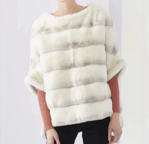 Пончо REX Oversize из меха кролика