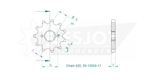 Zębatka ESJOT 11 przód Aprilia 50 RS 2006-2013r.