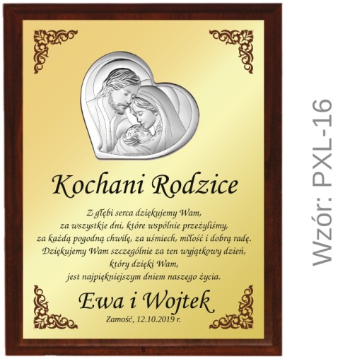 PODZIĘKOWANIE DLA RODZICÓW PODZIĘKOWANIA MAMY TATY OBRAZ SREBRNY + pudełko