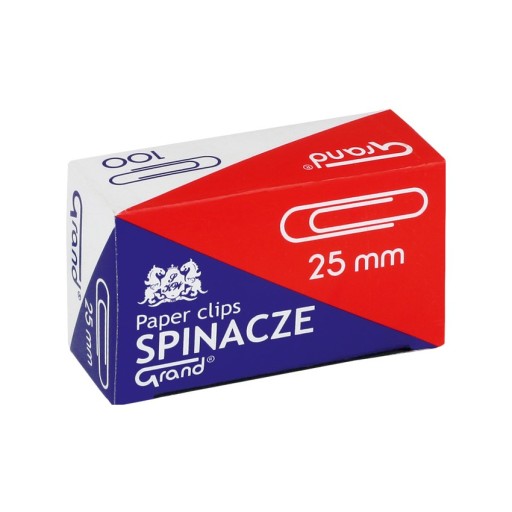 SPINACZE SREBRNE BIUROWE 25mm 1000 SZTUK GRAND