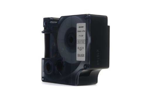 Dymo D1 Черная лента на 24 мм серебра*7m 53722