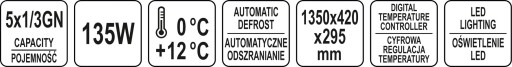 ДИСПЛЕЙ ХОЛОДИЛЬНИКА 135см 5 x 1/3 GN LED
