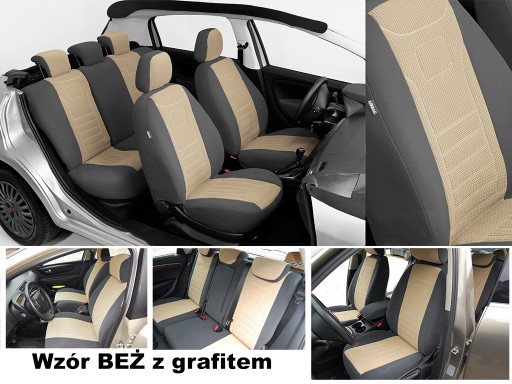 POKROWCE MIAROWE NA FOTELE DO PEUGEOT 206 WELUR