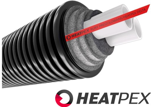 Предизолированная труба 2x32 двойная HeatPex Delta PEX Heat Duo 32x2,9/160 для центрального отопления