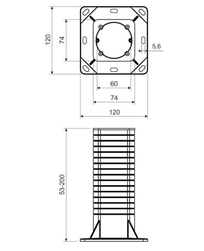 КОРОБКА ДЛЯ ИЗОЛЯЦИИ KOPOS P/T Lмакс=300мм KEZ300_KB