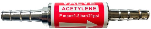 Bezpiecznik przelotowy 8mm acetylen propan lpg