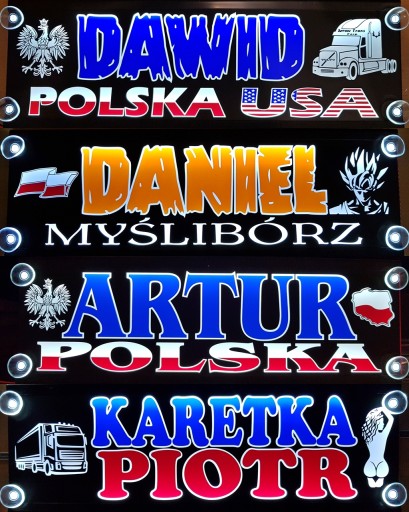 Именная светодиодная табличка DAF 50x12 LED + БЕСПЛАТНО