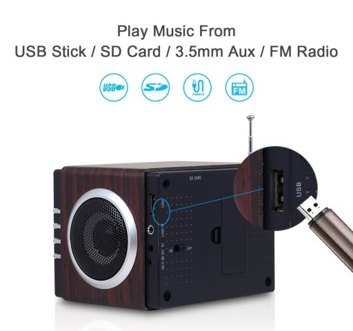 Портативные часы-радио August MB300B FM SD USB AUX