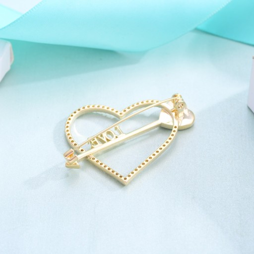 БРОШЬ LUX СЕРДЦЕ LOVE ARROW ПОЗОЛОЧЕННАЯ КОРОБКА