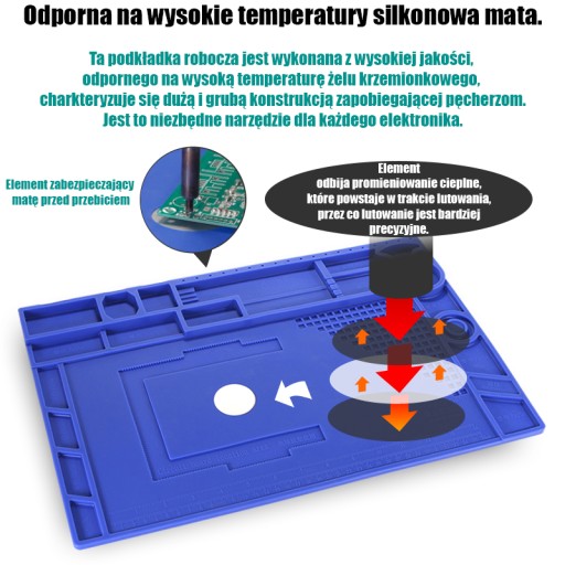 СИЛИКОНОВЫЙ КОВрик 44Х31СМ ДЛЯ ПАЙКИ, УСТОЙЧИВЫЙ ДО 600°C