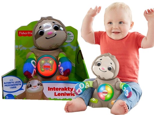 FISHER PRICE LINKIMALS интерактивный LENIWIEC на польском языке