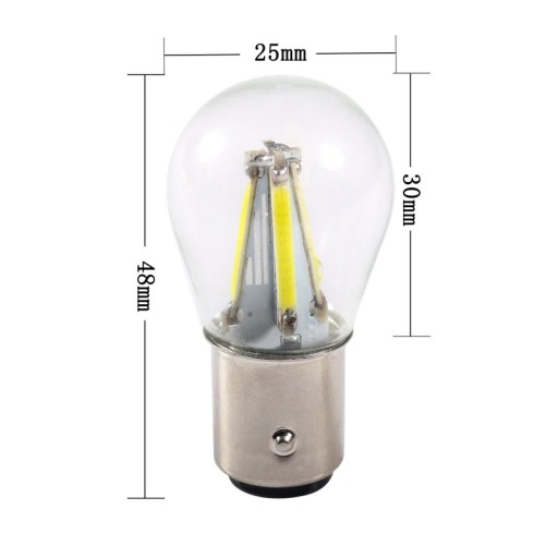 Светодиод 4 COB Filment P21/5W Bay15D 12 В 24 В.