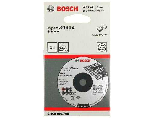 BOSCH TARCZA KORUNDOWA GWS 10,8-76 V-EC 76mm/4,0mm