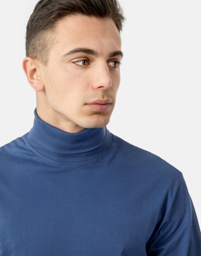 Elegancki Golf Męski cienki sweter AREK M niebiesk