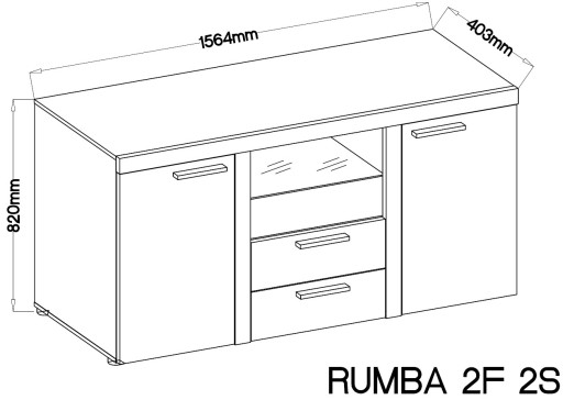 РУМБА 2Ф2С комод дуб Лефкас