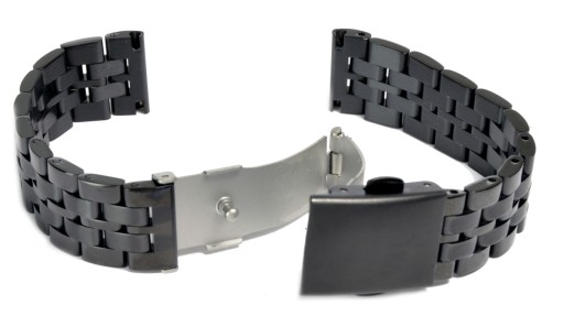 Bransoleta do zegarka CZARNA STALOWA 14mm PVD m7
