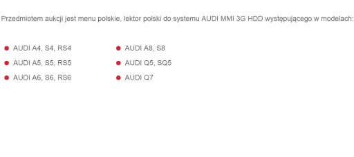 ПОЛЬСКОЕ МЕНЮ НАВИГАЦИЯ AUDI MMI 2G A4 A6 A8 Q7 США