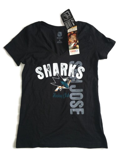 Женская черная футболка CCM San Jose Sharks NHL L L