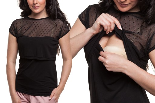 Блуза для беременных и кормящих NIMFA с кружевом L/XL