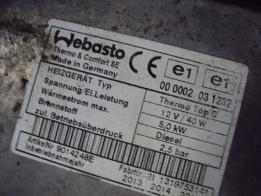 WEBASTO THERMO TOP C HYUNDAI H300
