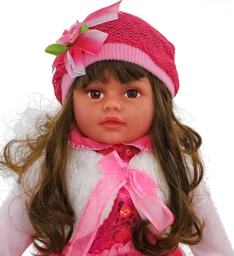 DUŻA lalka BABY bobas BORN mówi śpiewa RÓŻOWA sukienka 60cm 154