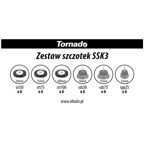 SZCZOTKI DRUCIANE ZESTAW TARCZOWE DOCZOŁOWE 36 SZT