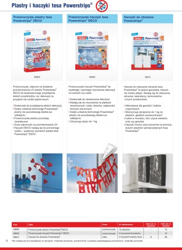 TESA Powerstrips Прозрачные декоративные крючки, 5 шт.
