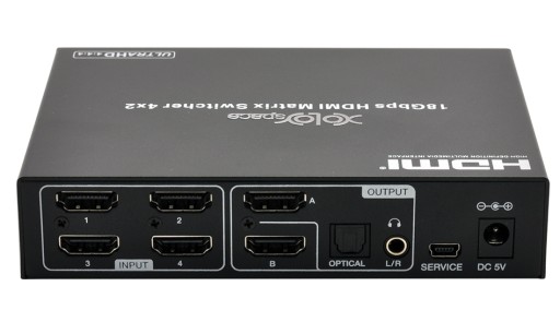 Разветвитель с матричным коммутатором HDMI 4x2 4K HDR со скалером