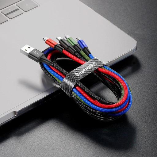 USB-кабель Baseus Fast 4in1 USB-C / 2x Lightning / Micro 3,5A, 1,2 м (черный)