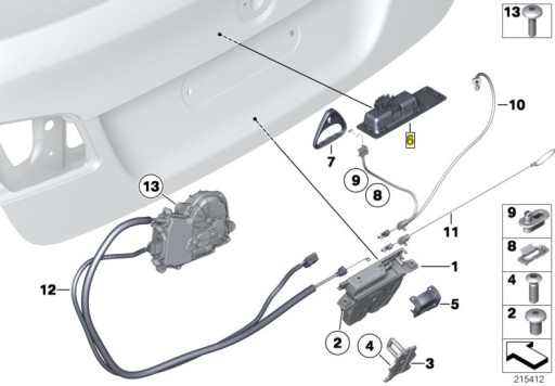 Ручка BMW, кнопка крышки багажника F10 F30 F25