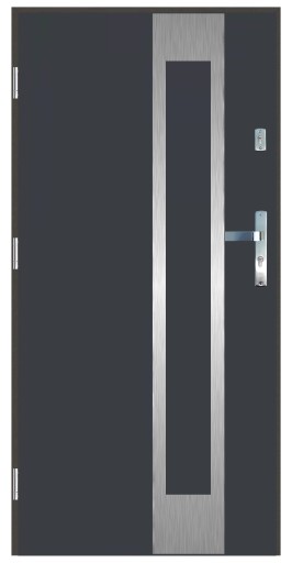 Drzwi wejściowe zewnętrzne 55 mm LA-9 INOX 80 Lewe
