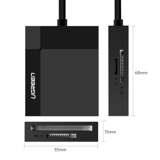 Устройство чтения карт памяти USB 3.0 micro SD CF MS Ugreen