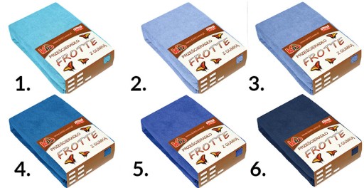 Prześcieradło frotte z gumką 90x200 chabrowe 032 KARO