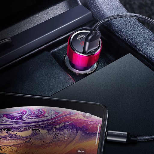 МОЩНОЕ АВТОМОБИЛЬНОЕ ЗАРЯДНОЕ УСТРОЙСТВО BASEUS ДЛЯ ТЕЛЕФОНА PD QC 4.0 USB USB-C 45 Вт