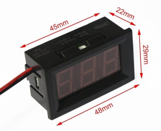 Вольтметр в корпусе DC 5 -30В LED 0,56'