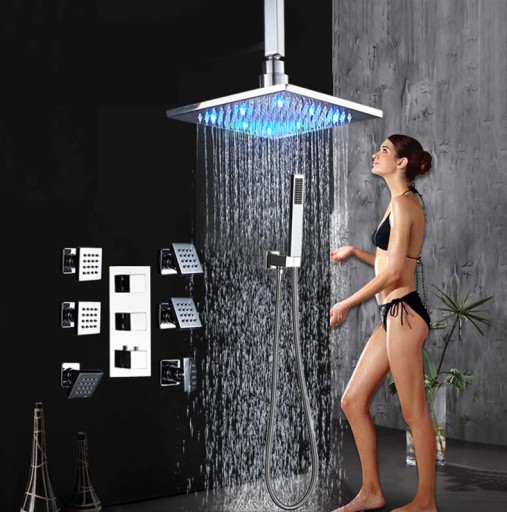 ZESTAW PRYSZNICOWY PODTYNKOWY LED TERMOSTAT