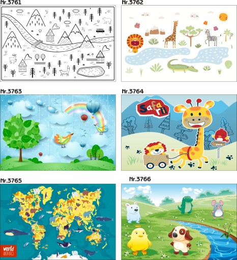 Fototapeta dla dzieci mapa kontynenty oceany