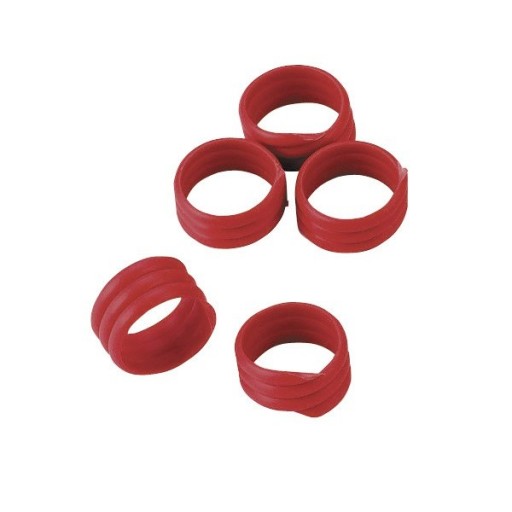 Opaska spiralna dla drobiu, 16 mm, czerwona, 20 sz