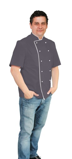 Męska bluza kitel kucharski z lamówką RABAT r 5XL