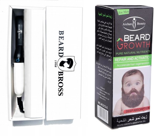 Набор выпрямителя и масла для роста бороды BEARD