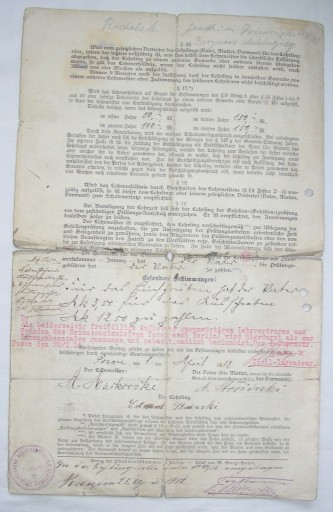 1912 ПОСЕНЬ ПОЗНАНСКИЙ ДОГОВОР О СТАЖИРОВАНИИ А. МАРКОВСКОГО