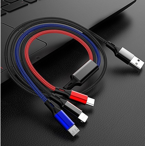 USB-КАБЕЛЬ ЗАРЯДНОЕ УСТРОЙСТВО 3 в 1 microUSB, USB-C, Lightning