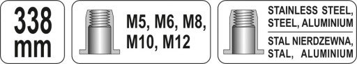 РУЧНОЙ ЗАКЛЕПОЧНИК ДЛЯ ЗАКЛЕПОЧНОЙ ГАЙКИ M5-M12 150 NITO