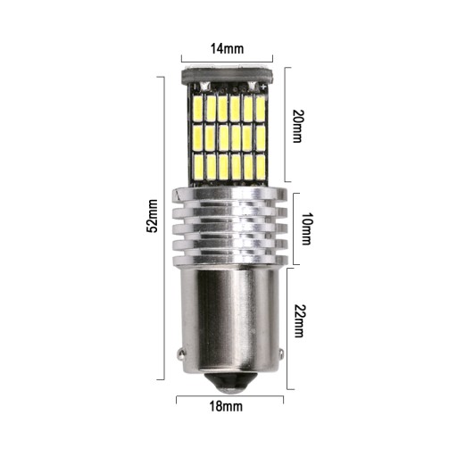 СВЕТОДИОДНАЯ ЛАМПА 45 SMD 4014 P21W R5W R10W BA15S БЕЛАЯ
